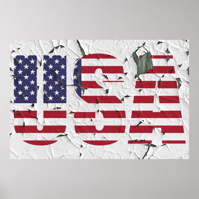 Peeling Paint USA American Photo Poster (Devant)