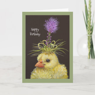 Peep avec carte d'anniversaire de liatris