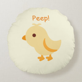 Peep Chick Yellow Niedlich Kinderzimmer Boys Girls Rundes Kissen