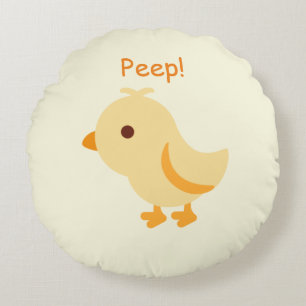 Peep Chick Yellow Niedlich Kinderzimmer Boys Girls Rundes Kissen