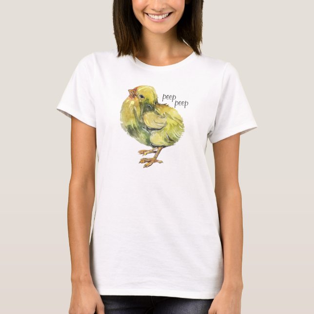 Peep Peep, Wasserfarbener Küken T-Shirt (Vorderseite)
