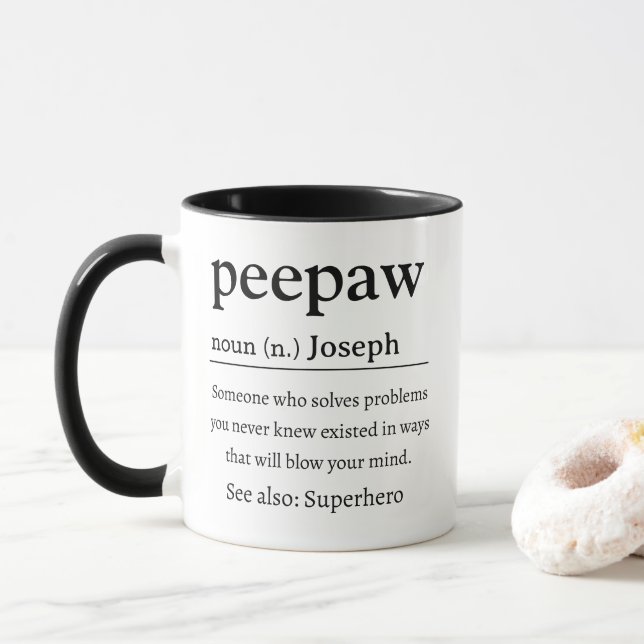 Peepaw Definition Tasse (Mit Donut)