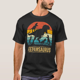 Peepaw Dinosaur T Rex Peepawsaurus 4 Kinder Vater' T-Shirt