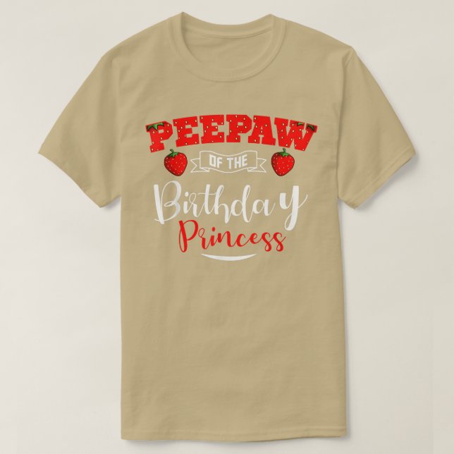 Peepaw of the Birthday Princess Strawberry Theme B T-Shirt (Design vorne)