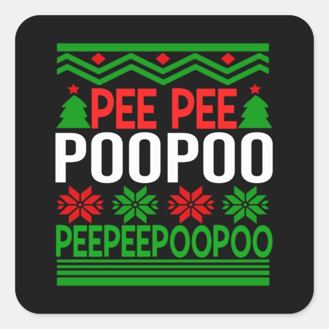 PeePee PooPoo Quadratischer Aufkleber (Vorderseite)