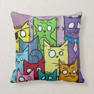 Peepers-Katzen-Familie Kissen