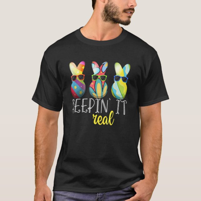 Peepin It Real Happy Oaster Bunny Egg Hunt Kid Hi T-Shirt (Vorderseite)