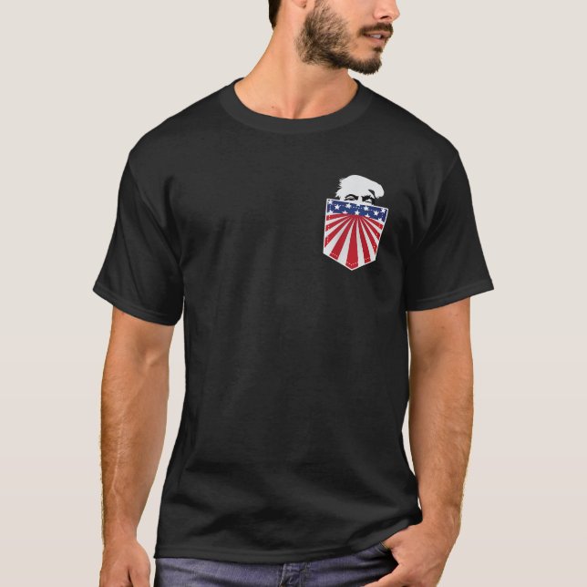 Peeping Donald Trump Shirt Funny Trump Pocket Grab (Vorderseite)