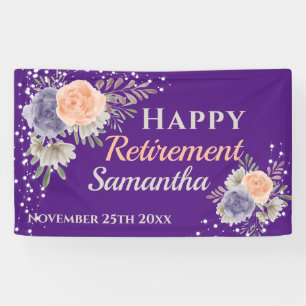Peer-Rose Blumenruhestand Lila Banner