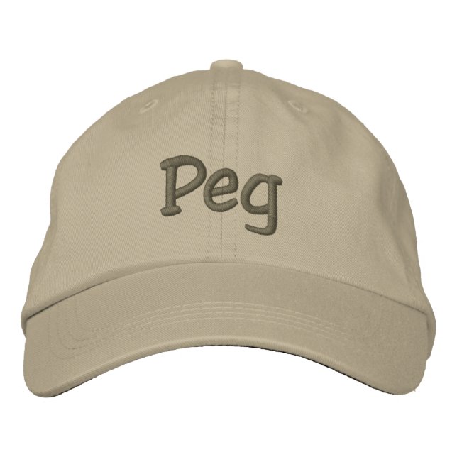 Peg bestickte Baseballkappe / Hat Khaki (Vorderseite)