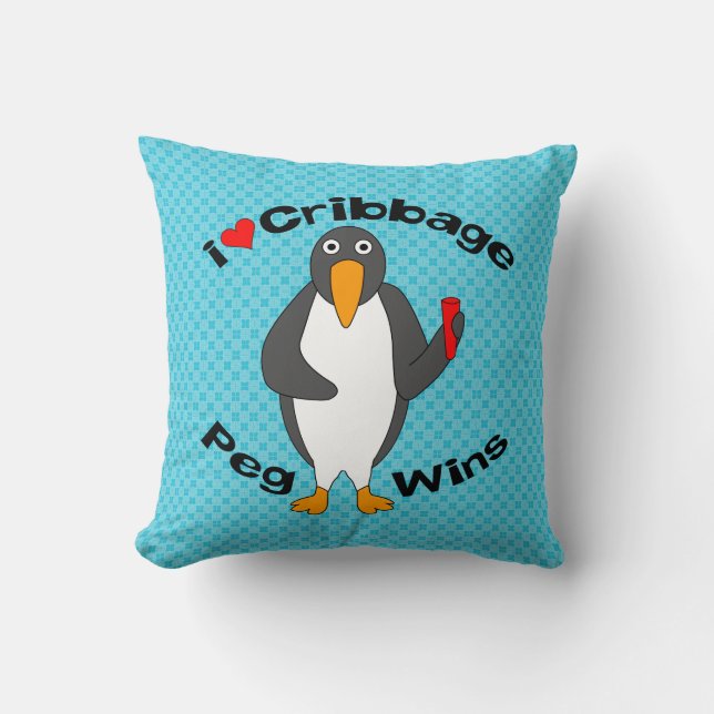 Peg-Wins-Cribage Kissen (Vorderseite)