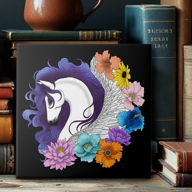Pegasus Black Floral Fliese (Von Creator hochgeladen)
