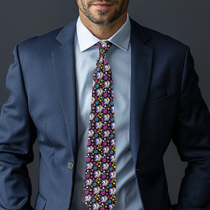 Pegasus Black Floral Krawatte