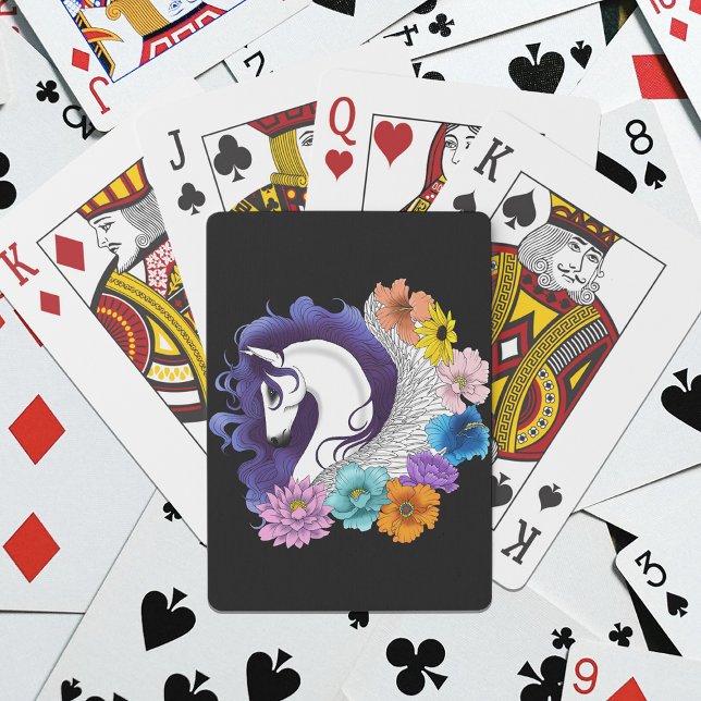 Pegasus Black Floral Spielkarten (Von Creator hochgeladen)
