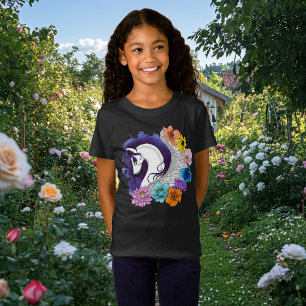 Pegasus Black Floral T-Shirt