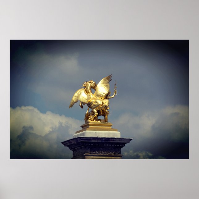 Pegasus – bronze statue Paris – Emmanuel Frémiet Poster (Vorne)