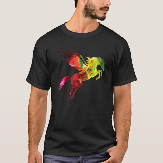 Pegasus Cooles Pferd Einhorn Lover Gi T-Shirt (Vorderseite)