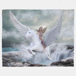 Pegasus-Einhorn Fleecedecke