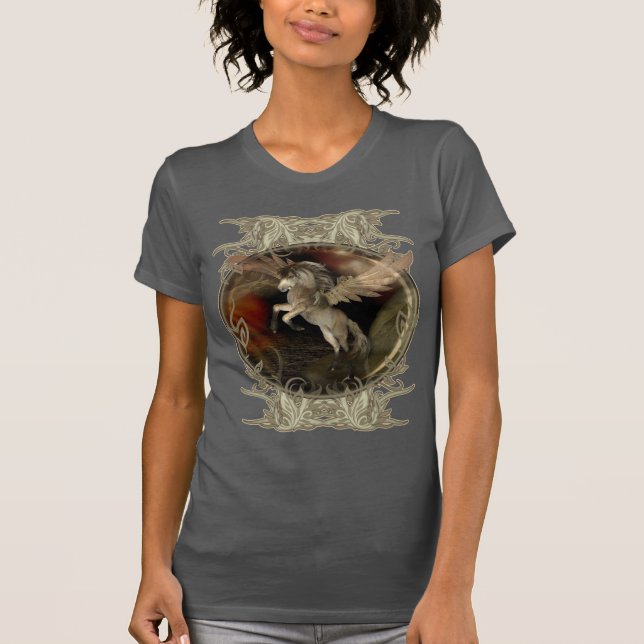 Pegasus-Fantasie-Kunst T-Shirt (Vorderseite)