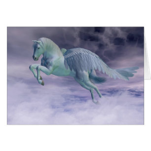 Pegasus galopant par des nuages de tempête