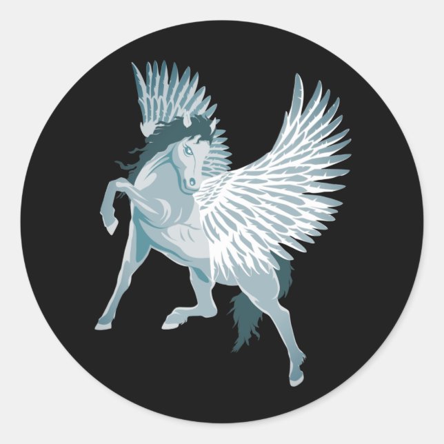 Pegasus Griechische Mythologie Flügelpferd Runder Aufkleber (Vorderseite)