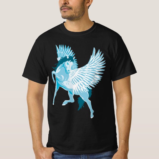 Pegasus Griechische Mythologie Flügelpferd T-Shirt (Vorderseite)