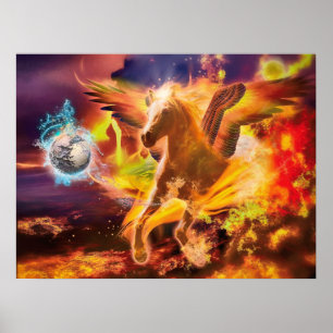 PEGASUS HORSE ZERSTÖRT DEN KRAKEN POSTER
