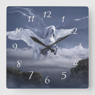 Pegasus im Flug Quadratische Wanduhr
