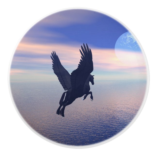 Pegasus im Mondschein Keramikknauf (Vorderseite)