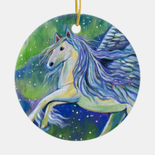 Pegasus im Nordlicht Keramikornament