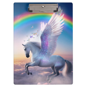 Pegasus mit Regenbogen Klemmbrett