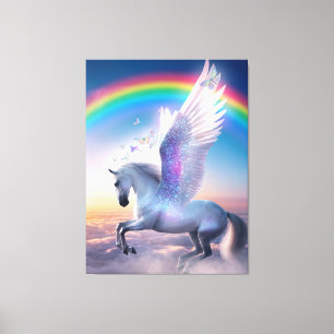 Pegasus mit Regenbogen Leinwanddruck