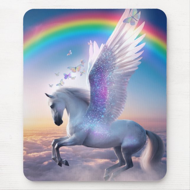 Pegasus mit Regenbogen Mousepad (Vorne)