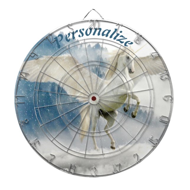 Pegasus Mythical Unicorn Flying Horse Dartscheibe (vorne)