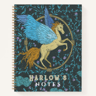 Pegasus Mythische Kreatur Navy Blau Notizbuch