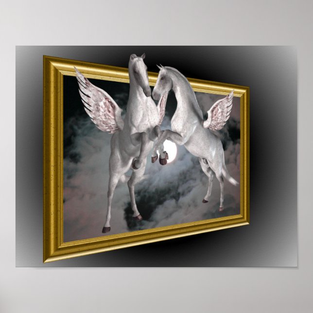 Pegasus Pferde aus der Fantasie der Grenzen Poster (Vorne)