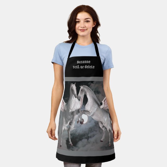 Pegasus Pferde Full Moon Sky Personalisiert Schürze (Getragen)