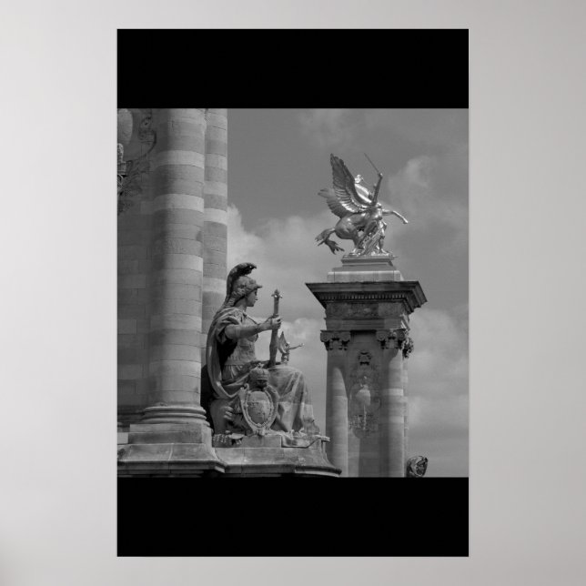 Pegasus Pont Alexandre statue skulptur Paris Pont Poster (Vorne)