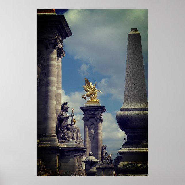Pegasus Pont Alexandre statue skulptur Paris Pont Poster (Vorne)