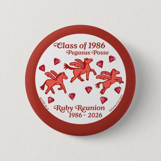 Pegasus Posse Ruby Treffen Button (Vorderseite)