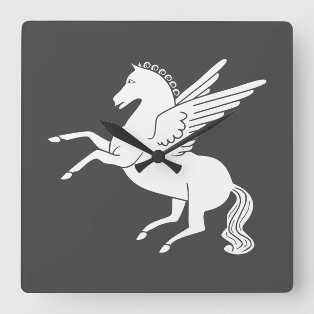 Pegasus Quadratische Wanduhr (Vorderseite)