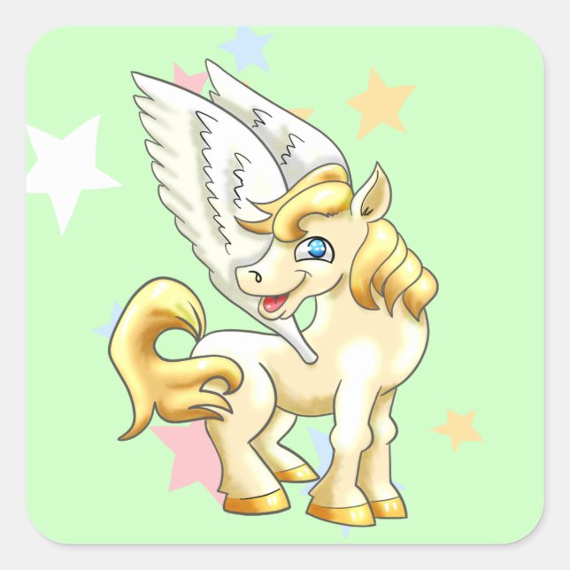 Pegasus Quadratischer Aufkleber (Vorderseite)