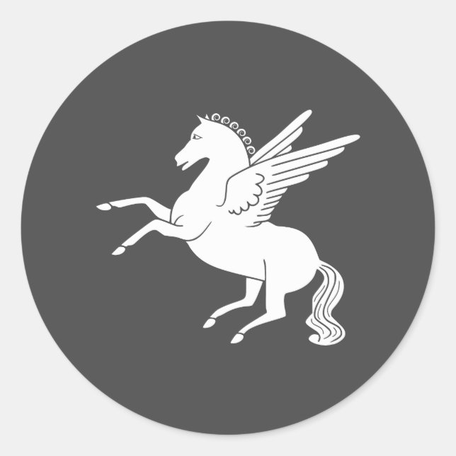 Pegasus Runder Aufkleber (Vorderseite)