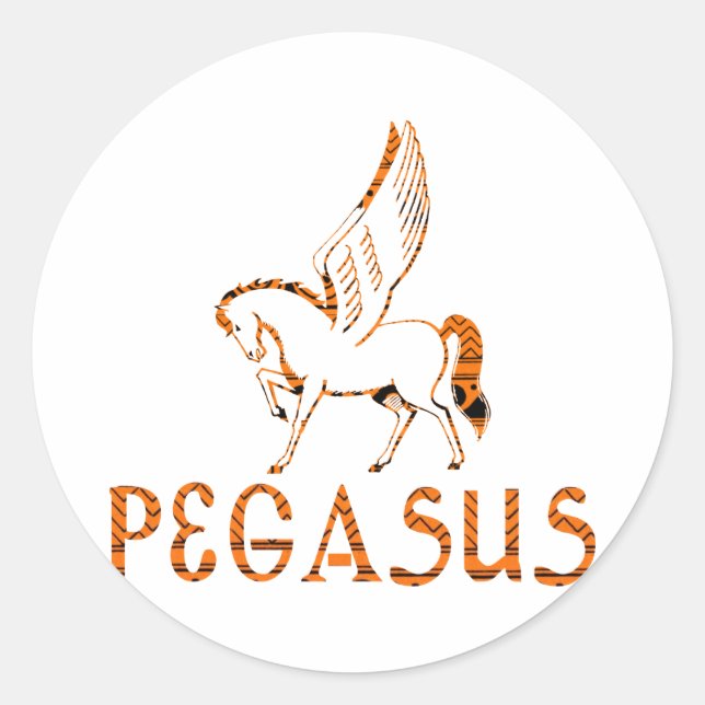 Pegasus Runder Aufkleber (Vorderseite)