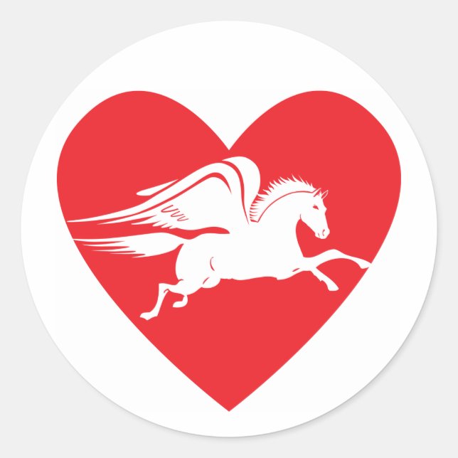 Pegasus Runder Aufkleber (Vorderseite)