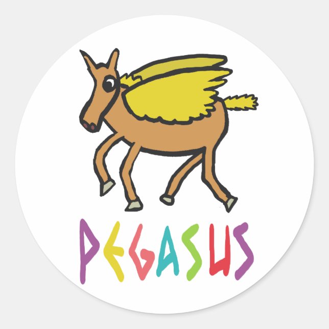 Pegasus Runder Aufkleber (Vorderseite)