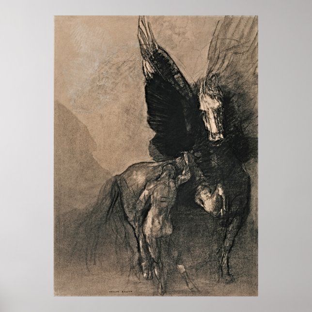 Pegasus und Bellerophon - Mythisches Meisterwerk Poster (Vorne)