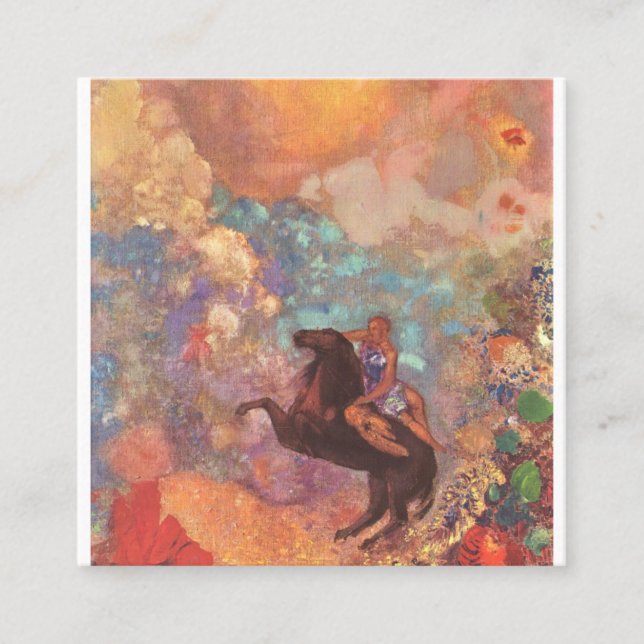Pegasus und die Maus von Odilon Redon Quadratische Visitenkarte (Vorderseite)