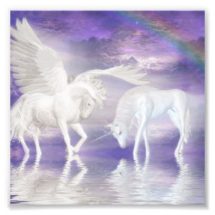 Pegasus und Einhorn Fotodruck