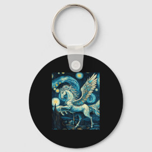 Pegasus Under Starry Night Sky Art Graphic Christm Schlüsselanhänger